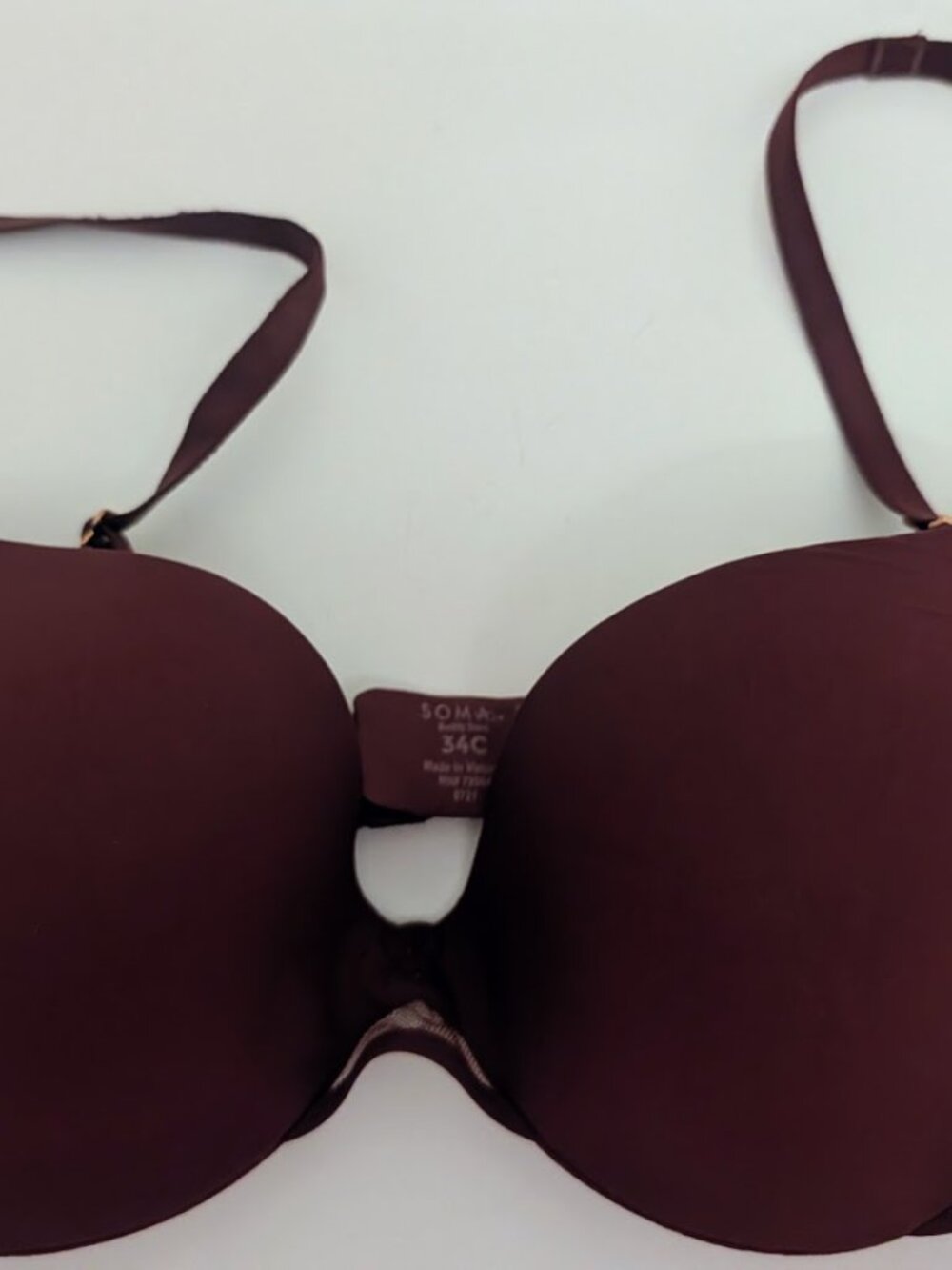 Soma burgundy color demi bra 34C NWT